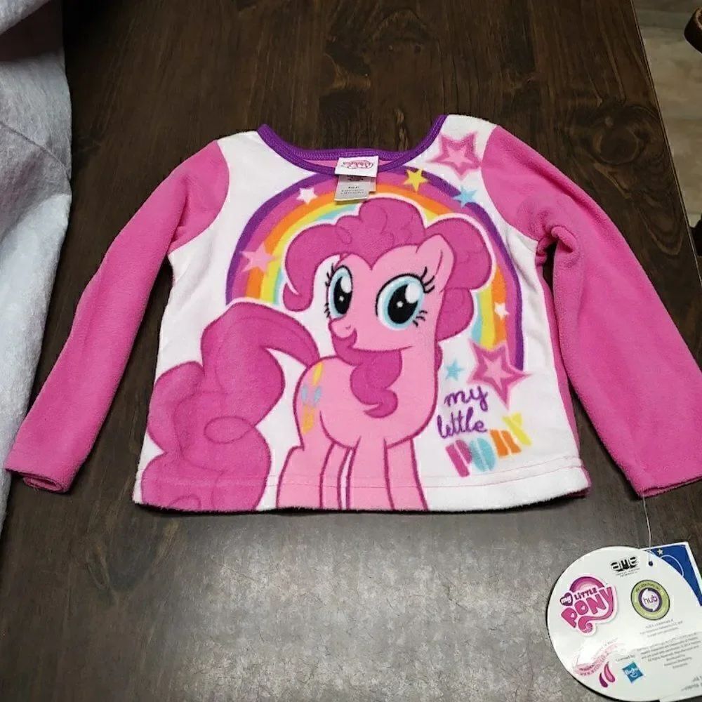 New My Little Pony Pink Soft Fleece Pajama Set Size Girl's 2T